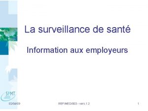 La surveillance de sant Information aux employeurs 020409