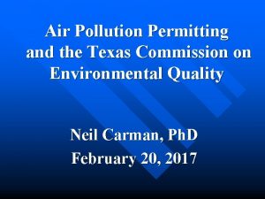 Air Pollution Permitting and the Texas Commission on