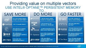 Providing value on multiple vectors USE INTEL OPTANE