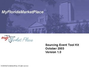 My Florida Market Place Sourcing Event Tool Kit
