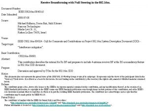 Receive Beamforming with Null Steering in the 802