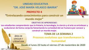 UNIDAD EDUCATIVA DR JOS MARA VELASCO IBARRA PROYECTO