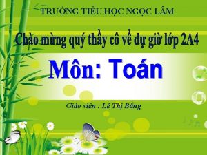 TRNG TIU HC NGC L M Gio vin