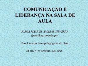 COMUNICAO E LIDERANA NA SALA DE AULA JORGE