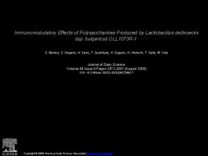 Immunomodulatory Effects of Polysaccharides Produced by Lactobacillus delbrueckii