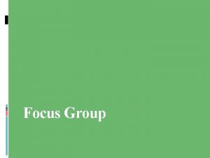 Focus Group EN Focus Group Economics Network hosted