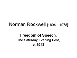 Norman Rockwell 1894 1978 Freedom of Speech The