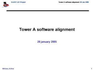 GLAST LAT Project Tower A software alignment 28