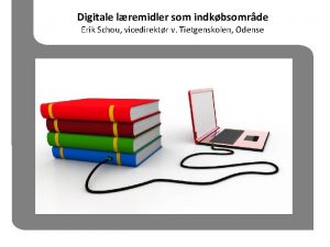 Digitale lremidler som indkbsomrde Erik Schou vicedirektr v