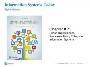 Information Systems Today Eighth Edition Chapter 7 Enhancing