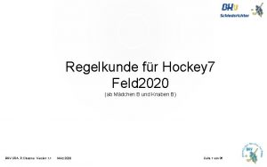 Regelkunde fr Hockey 7 Feld 2020 ab Mdchen