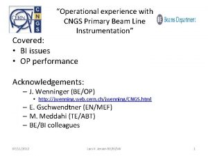 Operational experience with CNGS Primary Beam Line Instrumentation