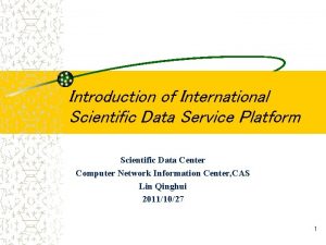 Introduction of International Scientific Data Service Platform Scientific