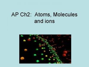 AP Ch 2 Atoms Molecules and ions History