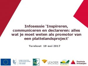 Infosessie Inspireren communiceren en declareren alles wat je