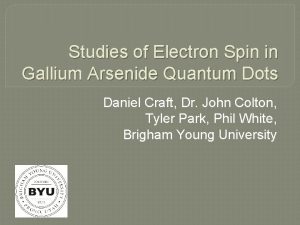Studies of Electron Spin in Gallium Arsenide Quantum