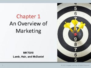 Chapter 1 An Overview of Marketing MKTG 10