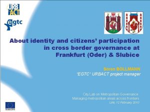 About identity and citizens participation in cross border