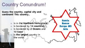 Country Conundrum Guess the country capital city and