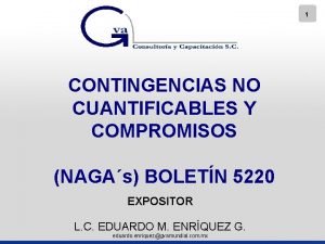 1 CONTINGENCIAS NO CUANTIFICABLES Y COMPROMISOS NAGAs BOLETN