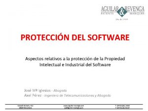 PROTECCIN DEL SOFTWARE Aspectos relativos a la proteccin