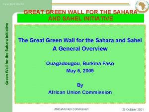 Copyrights 2004 AU Green Wall for the Sahara