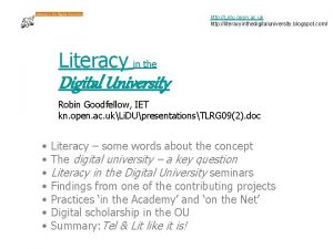 http Lidu open ac uk http literacyinthedigitaluniversity blogspot