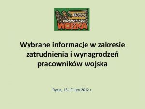 Wybrane informacje w zakresie zatrudnienia i wynagrodze pracownikw