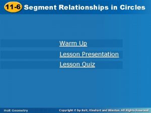 11 6 Segment Relationshipsinin Circles Warm Up Lesson