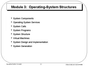 Module 3 OperatingSystem Structures System Components Operating System