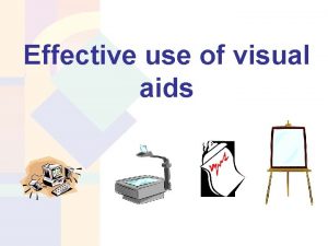 Effective use of visual aids Session objectives At