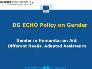 DG ECHO Policy on Gender in Humanitarian Aid