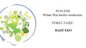 29 04 2020 Witam Was bardzo serdecznie TEMAT