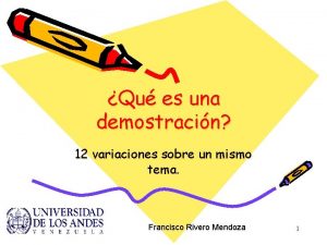 Qu es una demostracin 12 variaciones sobre un