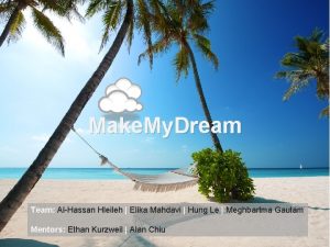 Make My Dream Team AlHassan Hleileh Elika Mahdavi