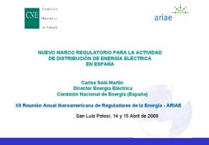 NUEVO MARCO REGULATORIO PARA LA ACTIVIDAD DE DISTRIBUCIN