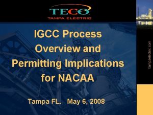 Tampa FL May 6 2008 tampaelectric com IGCC