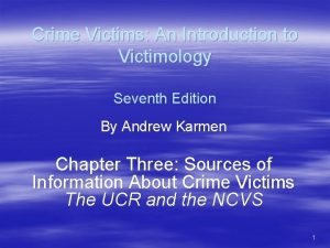 Crime Victims An Introduction to Victimology Seventh Edition