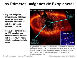 Las Primeras Imgenes de Exoplanetas Un planeta orbitando