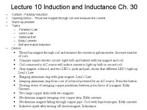 Lecture 10 Induction and Inductance Ch 30 Cartoon