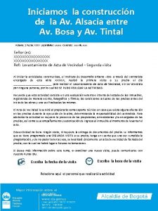 Iniciamos la construccin de la Av Alsacia entre