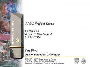 APEC Project Steps EGNRET 26 Auckland New Zealand