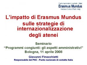 Limpatto di Erasmus Mundus sulle strategie di internazionalizzazione