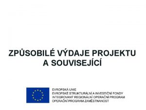 ZPSOBIL VDAJE PROJEKTU A SOUVISEJC ZPSOBIL VDAJ je