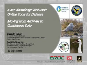 Avian Knowledge Network Online Tools for Defense Moving