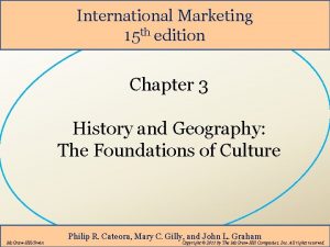 International Marketing 15 th edition Chapter 3 History