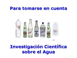 Para tomarse en cuenta Investigacin Cientfica sobre el