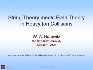 String Theory meets Field Theory in Heavy Ion