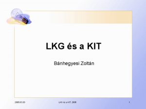 LKG s a KIT Bnhegyesi Zoltn 2006 03