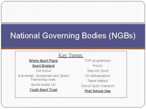 National Governing Bodies NGBs Key Terms Whole Sport